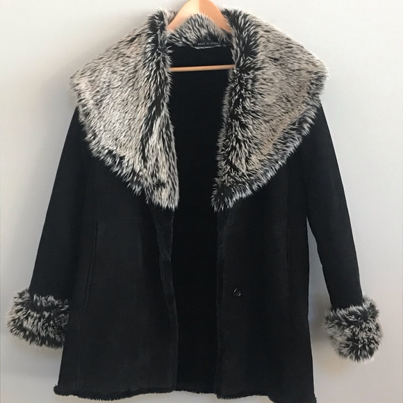 WILSONS LEATHER Pelle Studio black suede coat - Picture 1 of 9